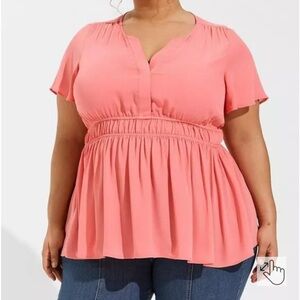 #61 torrid 1 NWT Babydoll Flutter Sleeve Blouse